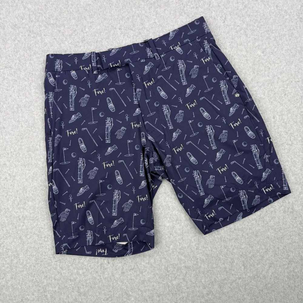 Ralph Lauren RLX Shorts Mens 29 Blue Slim Fit Performance Golf All Over Print - Picture 2 of 13